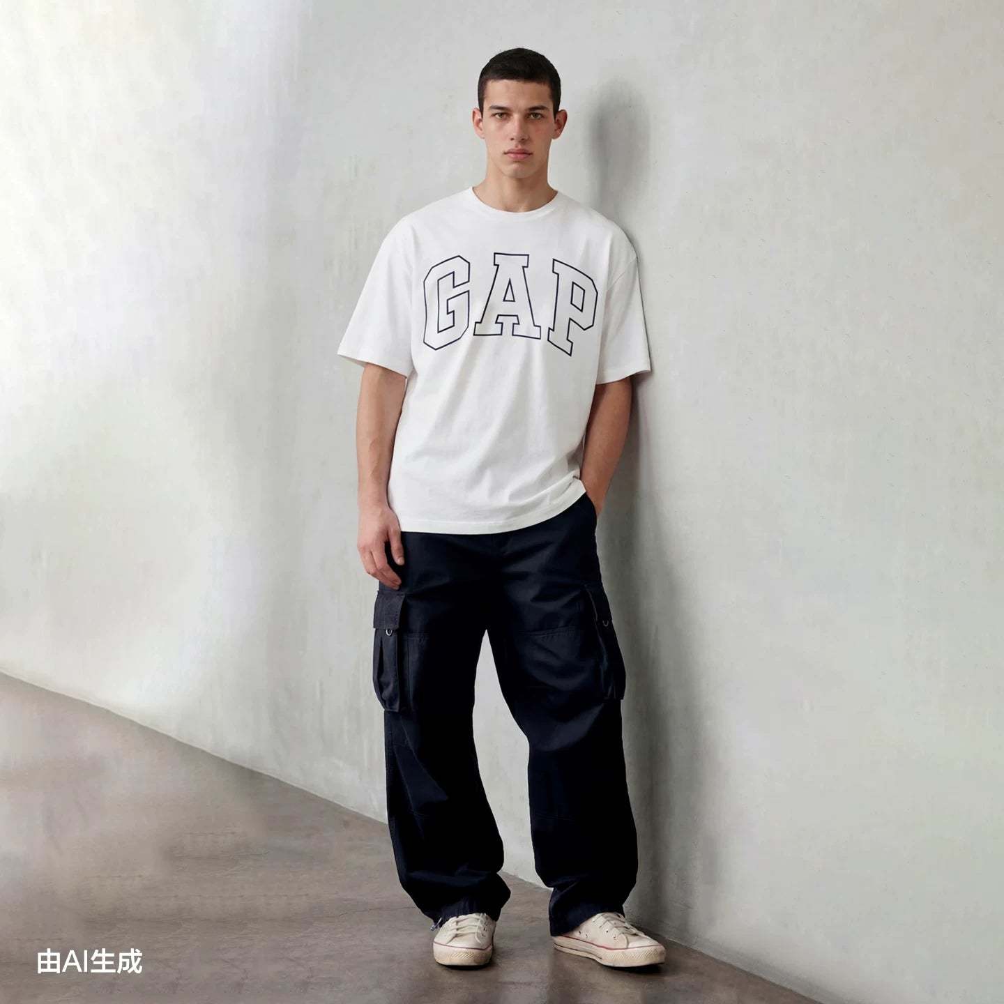Gap2025春季新款短袖T恤纯棉美式宽松上衣男女装印花logo