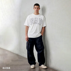 Gap2025春季新款短袖T恤纯棉美式宽松上衣男女装印花logo