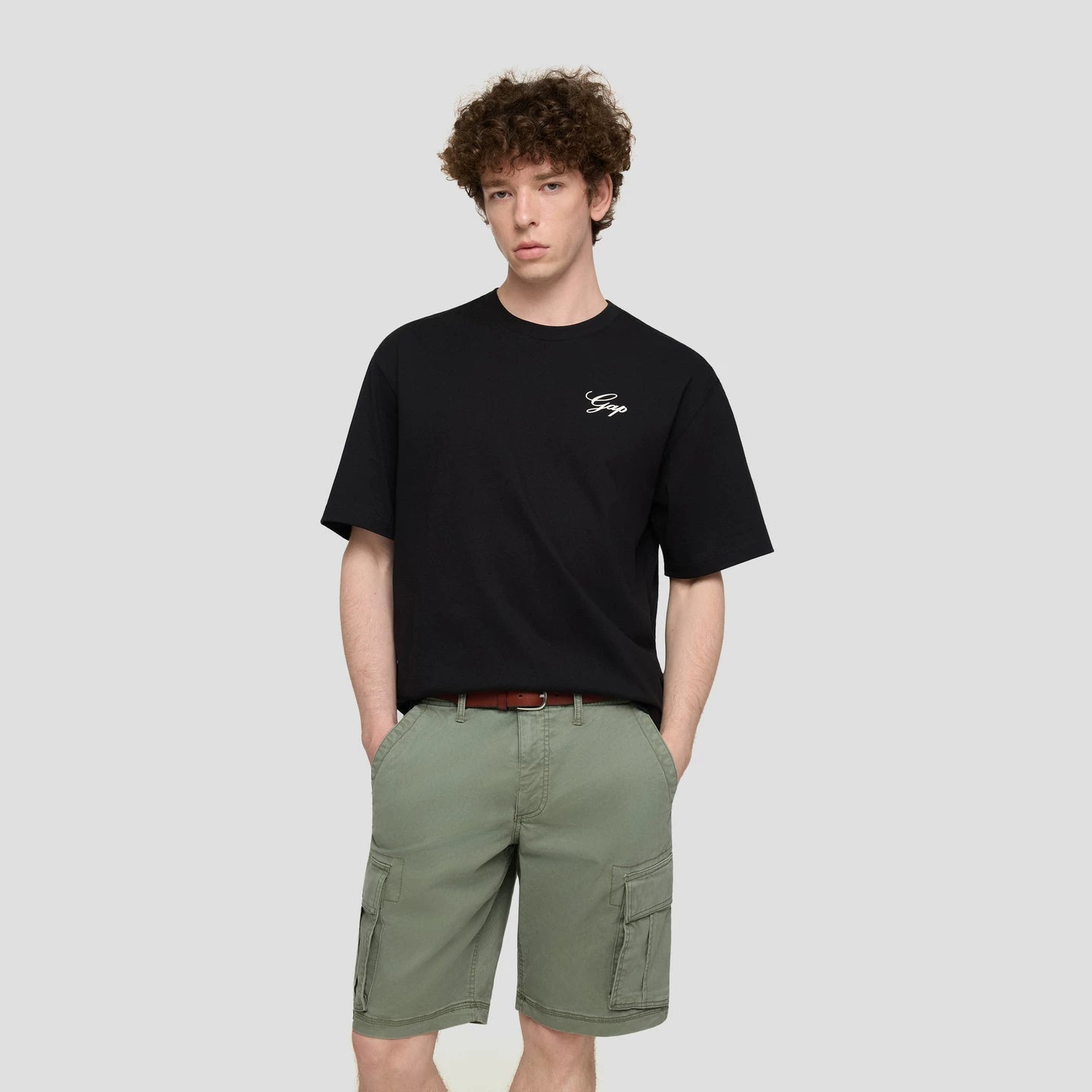 Cheng Yi endorses Gap men's and women's summer edition pure cotton printed logo round neck short sleeved T-shirt 727472