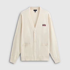 Cheng Yi endorses Gap men's spring embroidered logo loose V-neck pocket knitted cardigan 792156