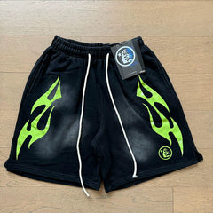Foreign Trade American Trend Hell Star Retro Printed Ins Same Style Summer High Street Casual Trendy Washed Sports Shorts (11)