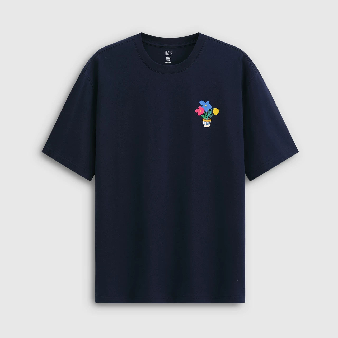 Cheng Yi endorses Gap men's and women's clothing for the summer of 2026 with pure cotton printed logo and contrasting short sleeved T-shirt 883713