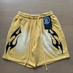 Foreign Trade American Trend Hell Star Retro Printed Ins Same Style Summer High Street Casual Trendy Washed Sports Shorts (10)