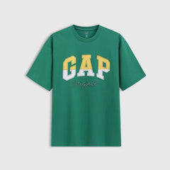 Cheng Yi endorses Gap men's and women's spring edition pure cotton two-color spliced logo casual short sleeved T-shirt 727951