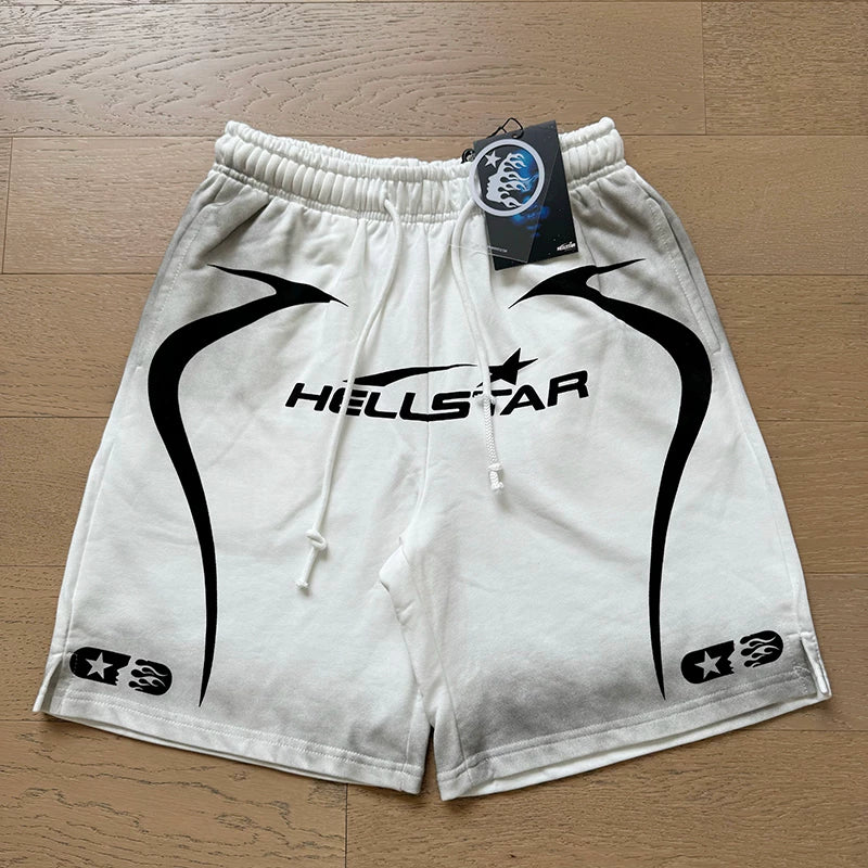 Foreign Trade American Trend Hell Star Retro Printed Ins Same Style Summer High Street Casual Trendy Washed Sports Shorts (7)