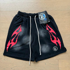 Foreign Trade American Trend Hell Star Retro Printed Ins Same Style Summer High Street Casual Trendy Washed Sports Shorts (11)
