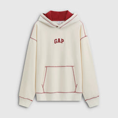 Cheng Yi endorses Gap men's and women's spring clothing with embroidered logo, loose fitting pullover, contrasting color hooded sweatshirt 854688