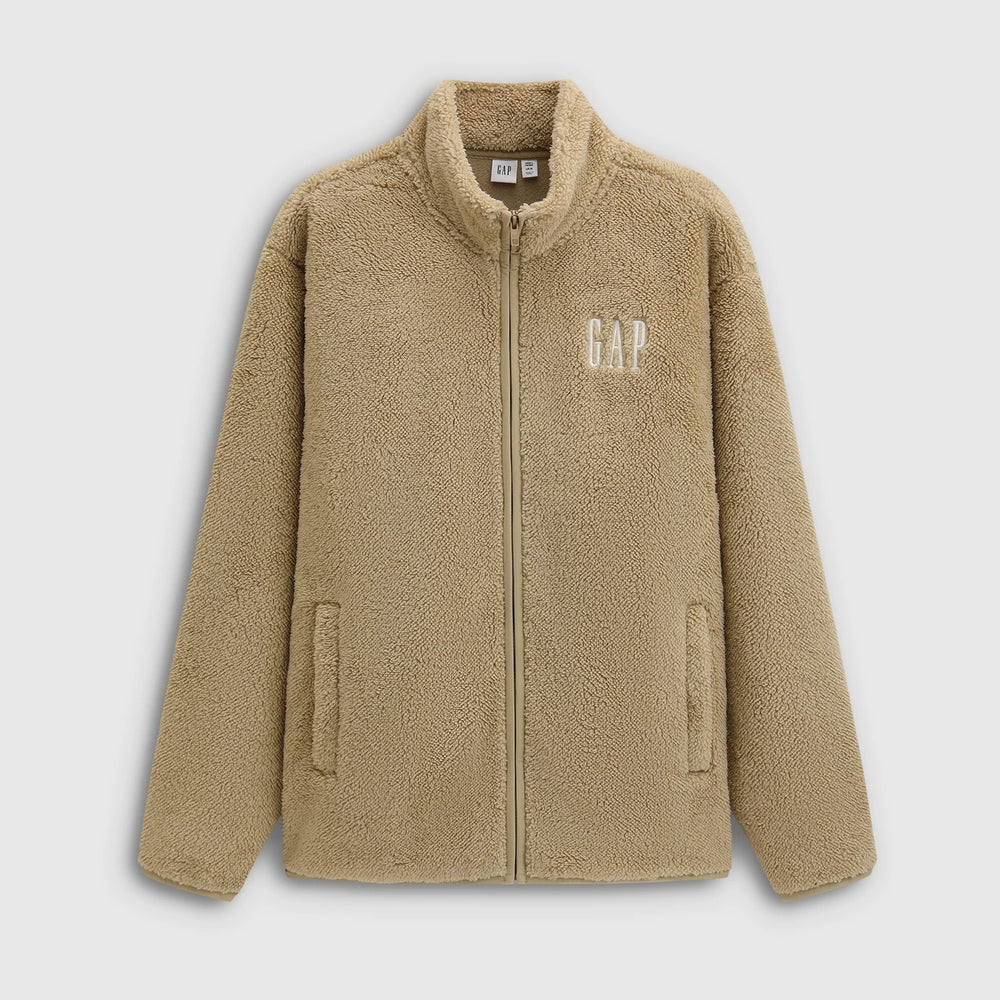 Cheng Yi endorses Gap men's and women's spring logo hugging fleece zipper stand up collar hoodie 786538