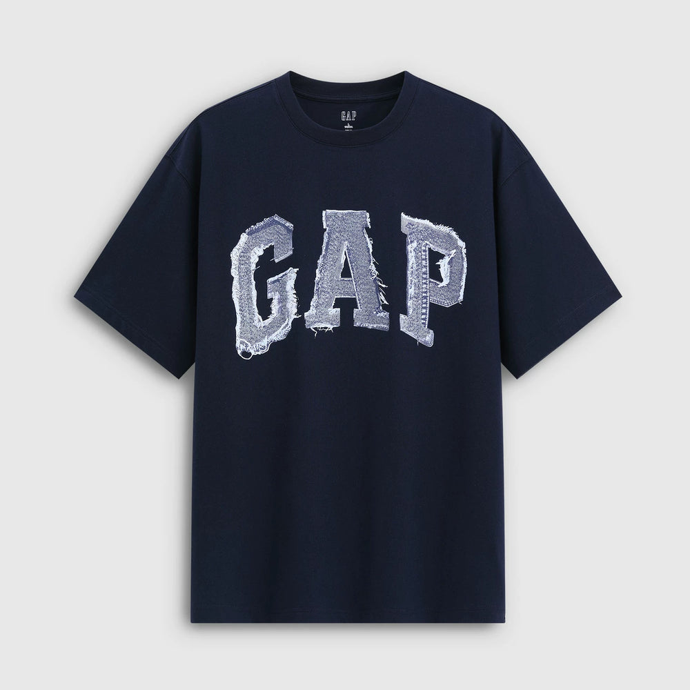 Cheng Yi endorses Gap men's and women's clothing 2026 summer new print logo loose short sleeved T-shirt 866089