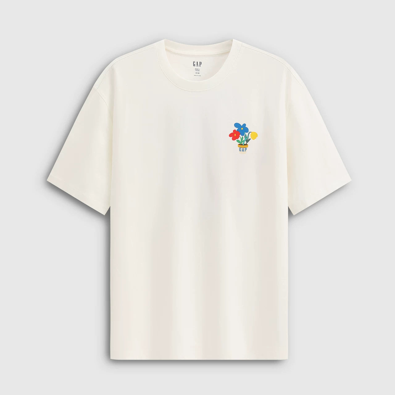 Cheng Yi endorses Gap men's and women's clothing for the summer of 2026 with pure cotton printed logo and contrasting short sleeved T-shirt 883713