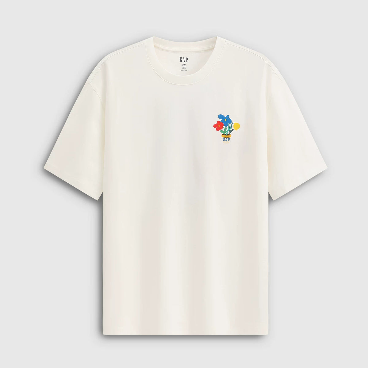 Cheng Yi endorses Gap men's and women's clothing for the summer of 2026 with pure cotton printed logo and contrasting short sleeved T-shirt 883713