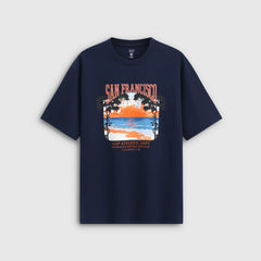 Gap Men's and Women's 2026 Summer New Cotton California Sunset Printed Loose Short sleeved T-shirt Top 891397
