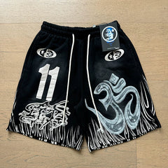Foreign Trade American Trend Hell Star Retro Printed Ins Same Style Summer High Street Casual Trendy Washed Sports Shorts (14)