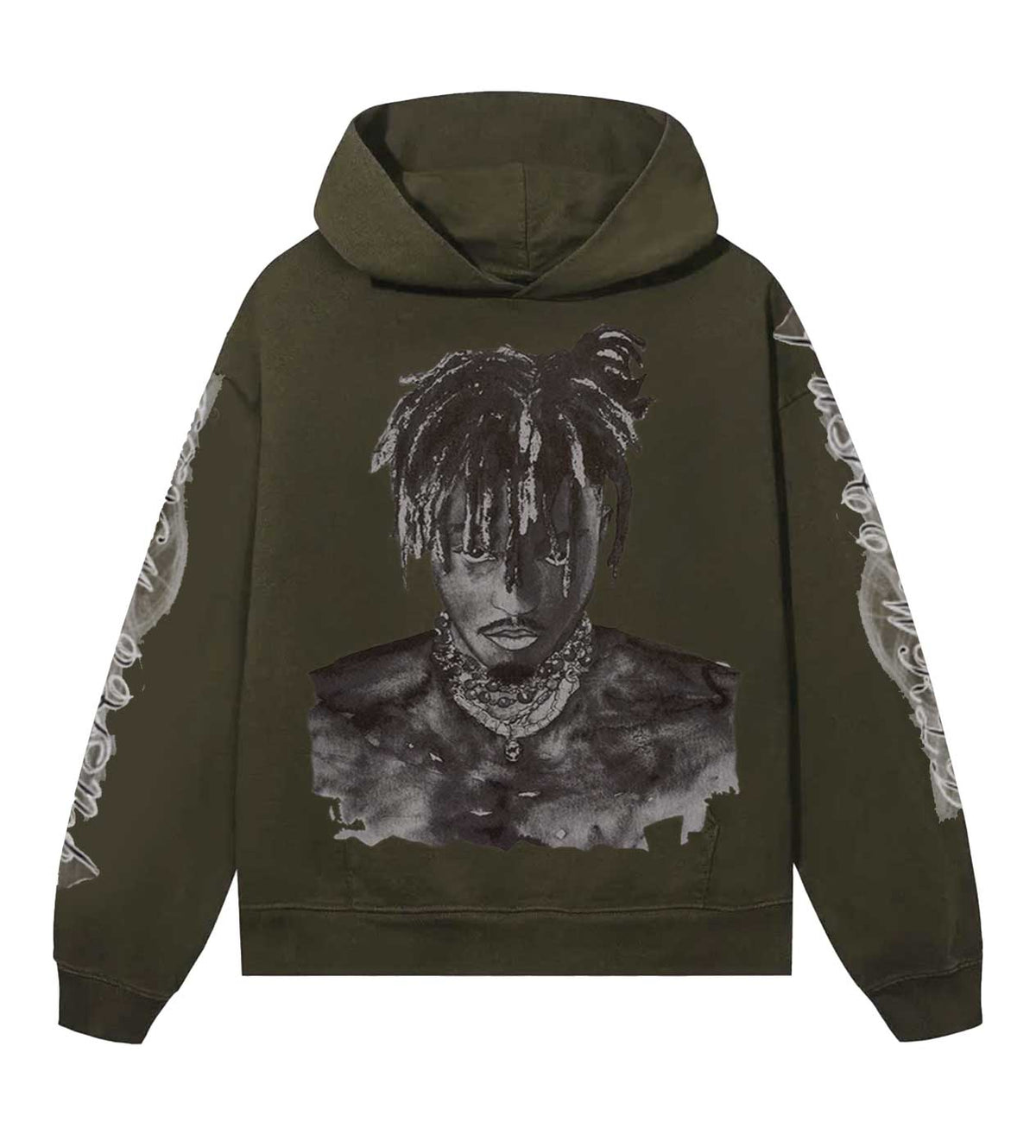 Revenge Graphite Portrait Hoodie Army Green