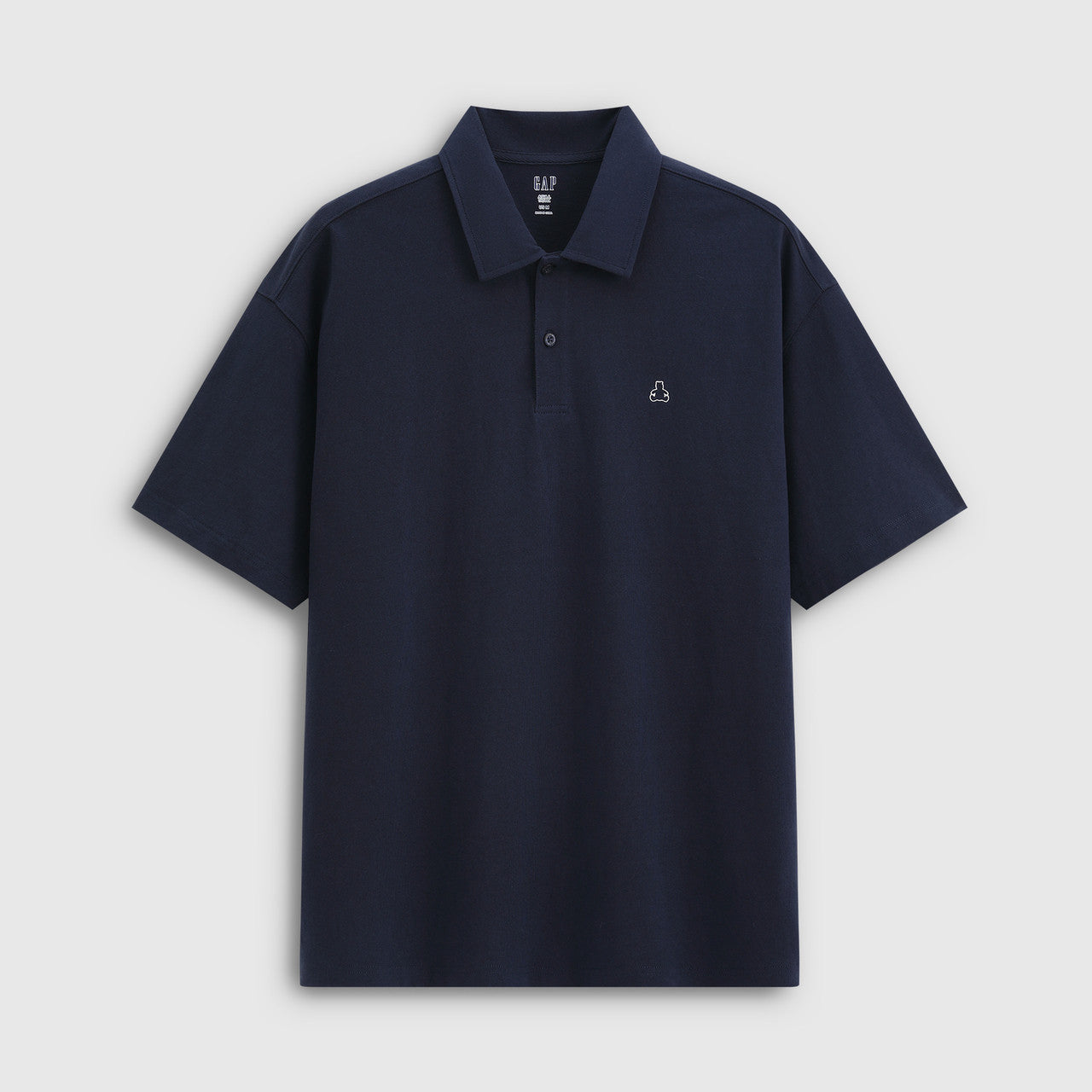 Gap Summer Cotton Bear Embroidered Short-Sleeved Collared Polo Shirt
