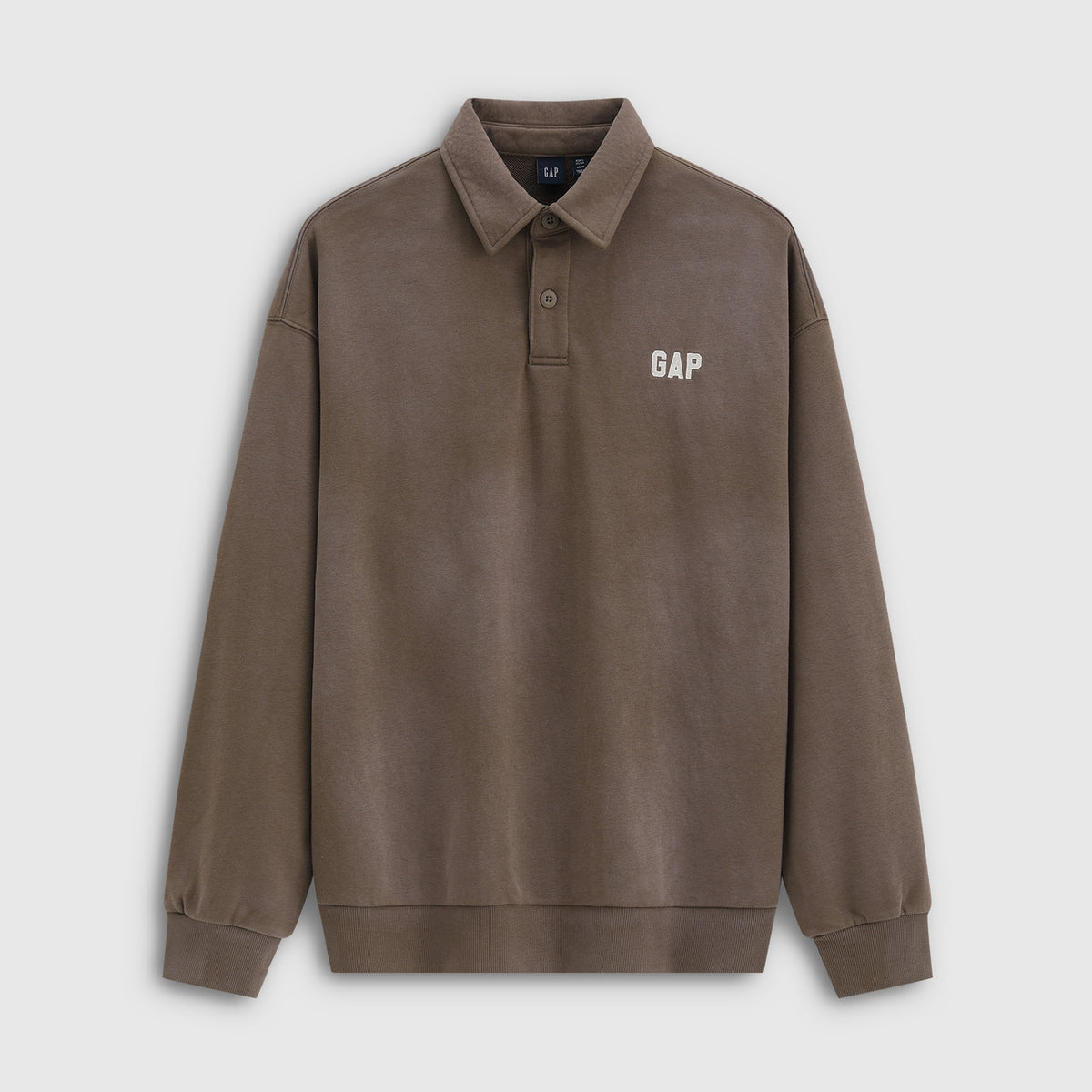 Gap Spring Collection - New Water-Rubbed Embroidered Long-Sleeved Polo Shirt