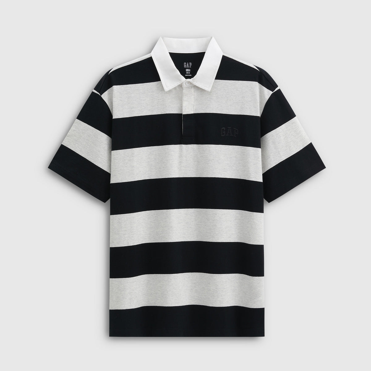 Gap men's pure cotton embroidered vintage striped polo shirt