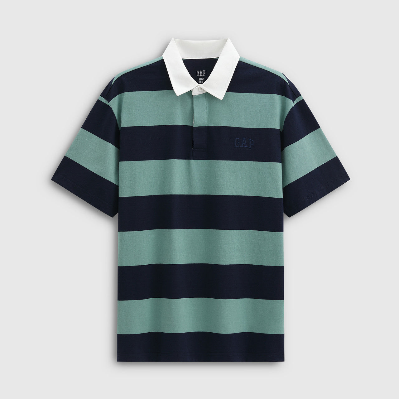 Gap men's pure cotton embroidered vintage striped polo shirt