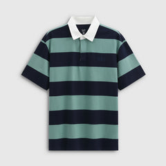 Gap men's pure cotton embroidered vintage striped polo shirt