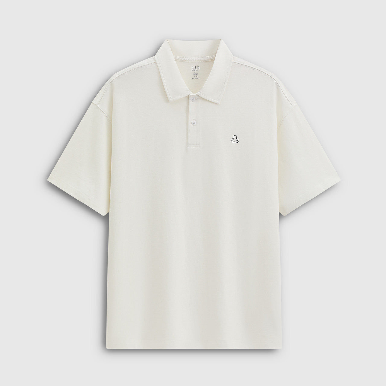 Gap Summer Cotton Bear Embroidered Short-Sleeved Collared Polo Shirt