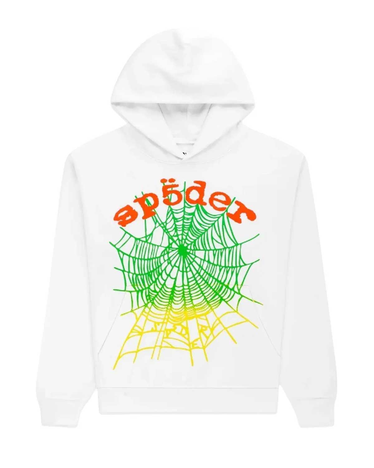 Sp5der OG Web Gradient Hoodie V2 White/Green
