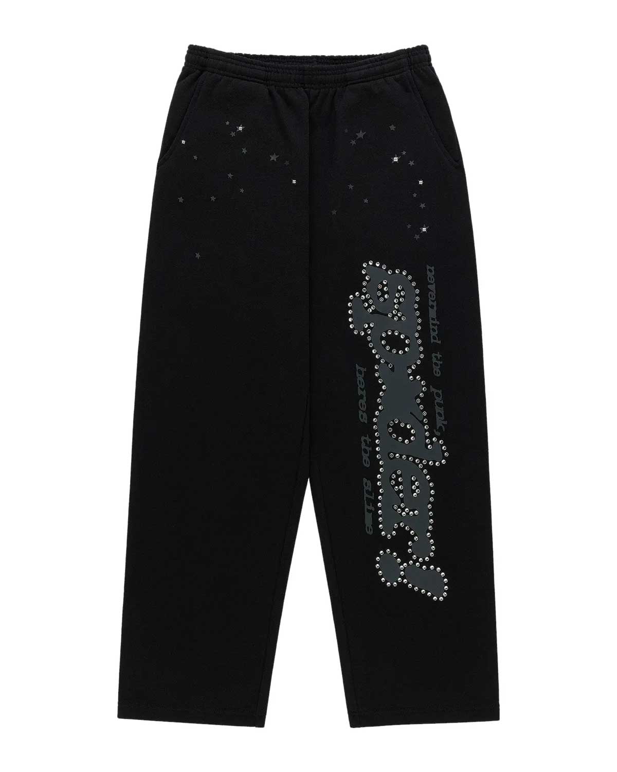 Sp5der P*nk V2 Rhinestone Sweatpants Black