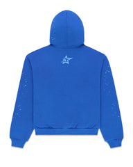 Sp5der Rhinestone Punk V2 Hoodie Blue