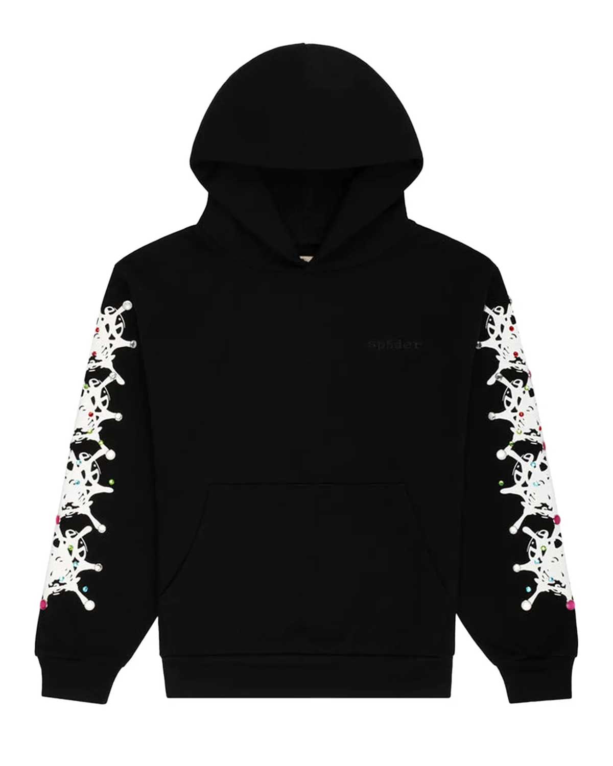 Sp5der Stone Hoodie Black