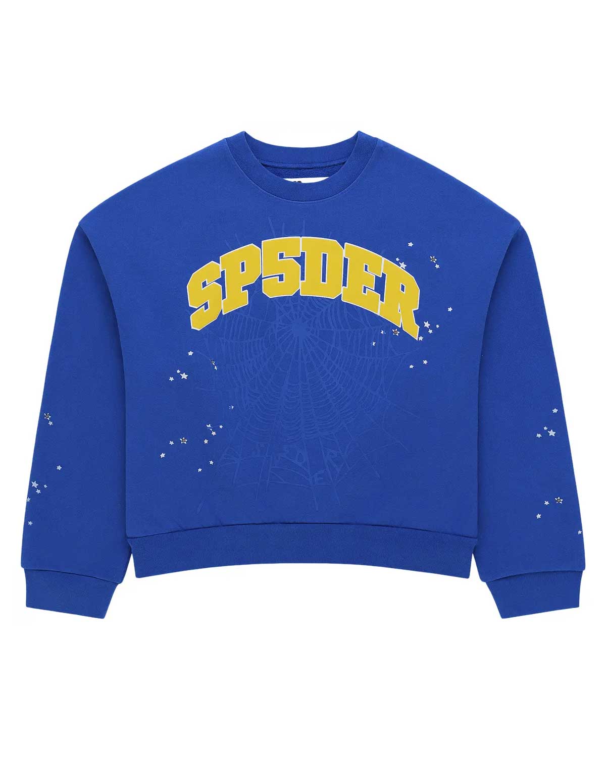 Sp5der Varsity Web Crewneck Blue