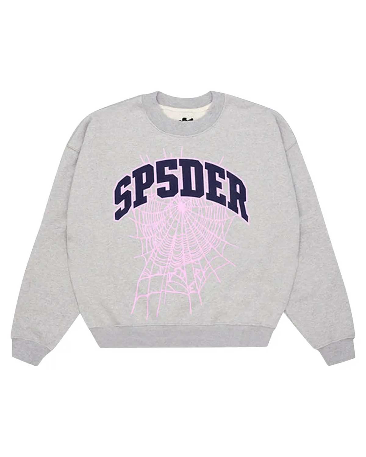 Sp5der Varsity Web Crewneck Heather Grey