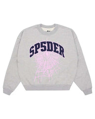 Sp5der Varsity Web Crewneck Heather Grey