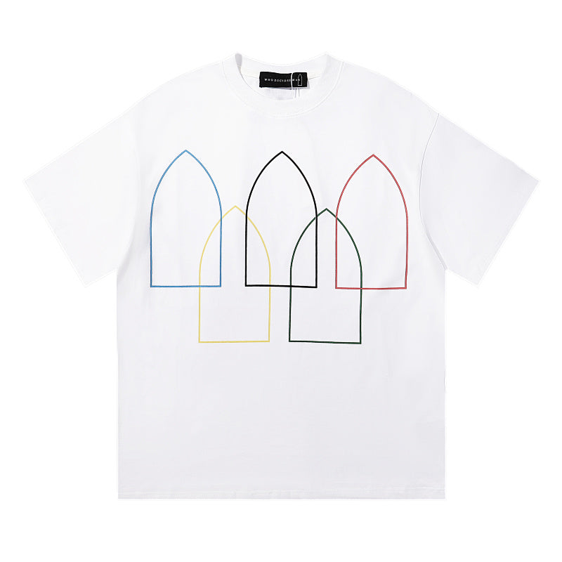 Who Decides War Stained Glass Outline Graphic Tee (White)