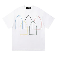 Who Decides War Stained Glass Outline Graphic Tee (White)