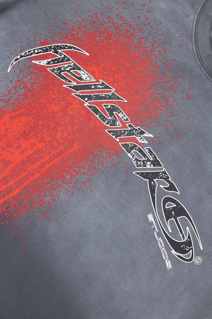 Hellstar Red Drip Gradient Vintage Washed Oversized T-Shirt