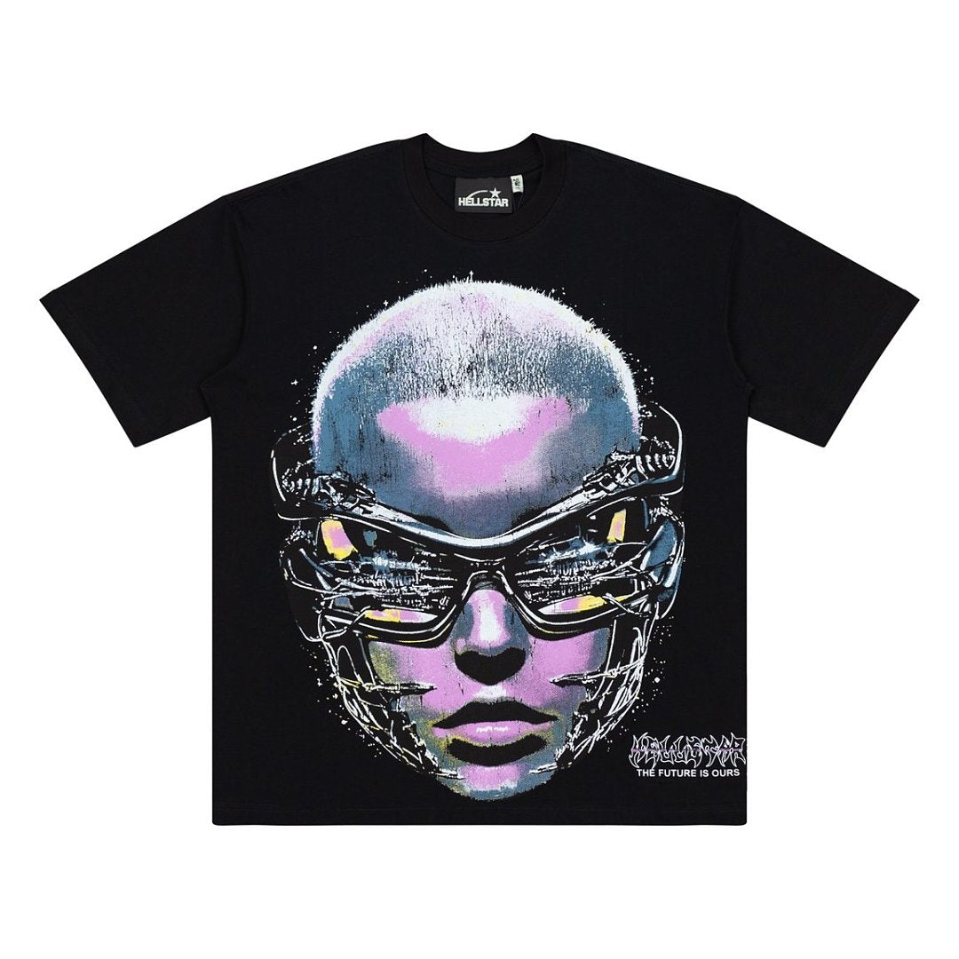 Hellstar Cyber Portrait Oversized Graphic T-Shirt