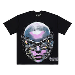 Hellstar Cyber Portrait Oversized Graphic T-Shirt