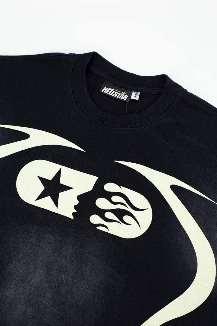 Hellstar Star Number Washed Oversized T-Shirt – Black