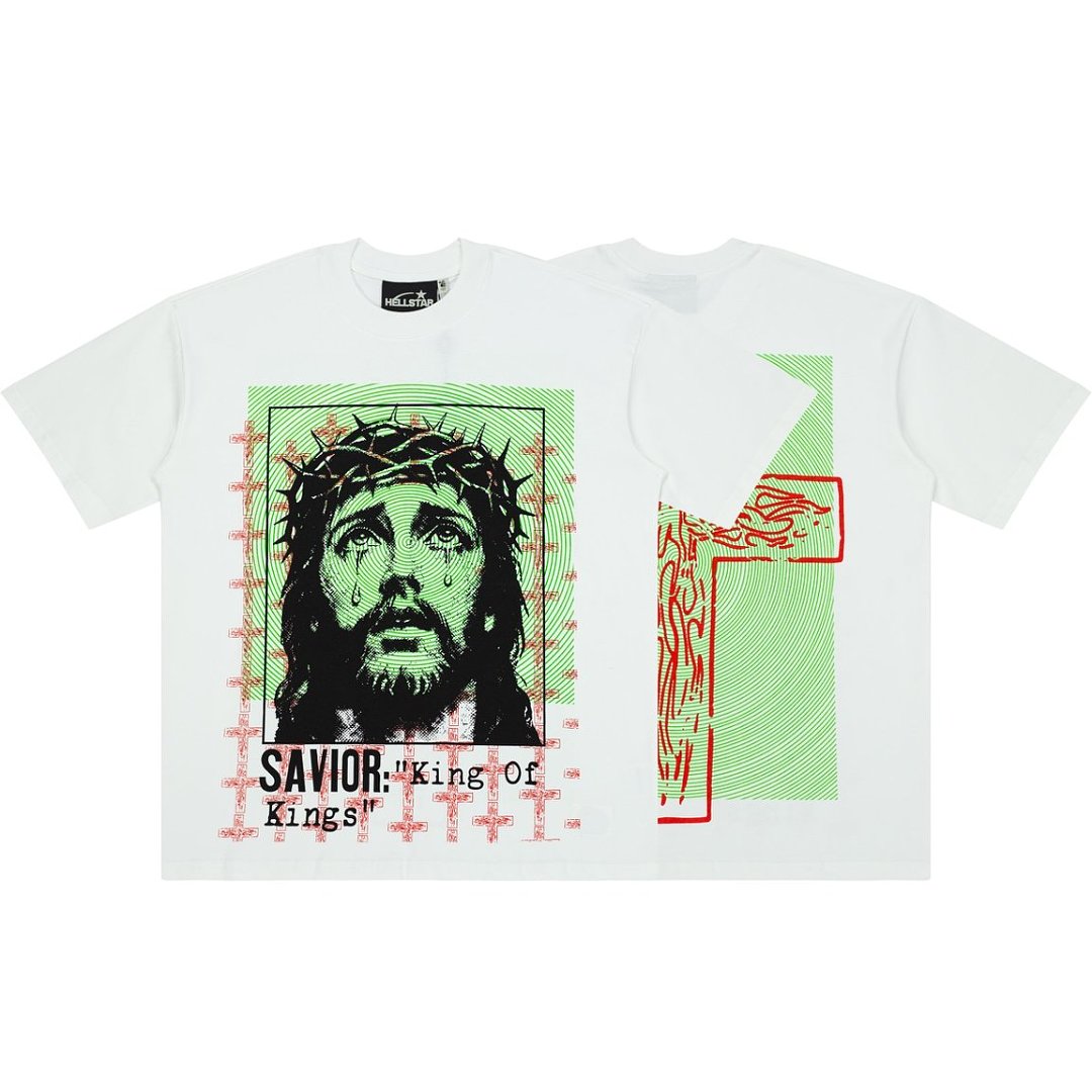 Hellstar Jesus Graphic Washed Oversized T-Shirt