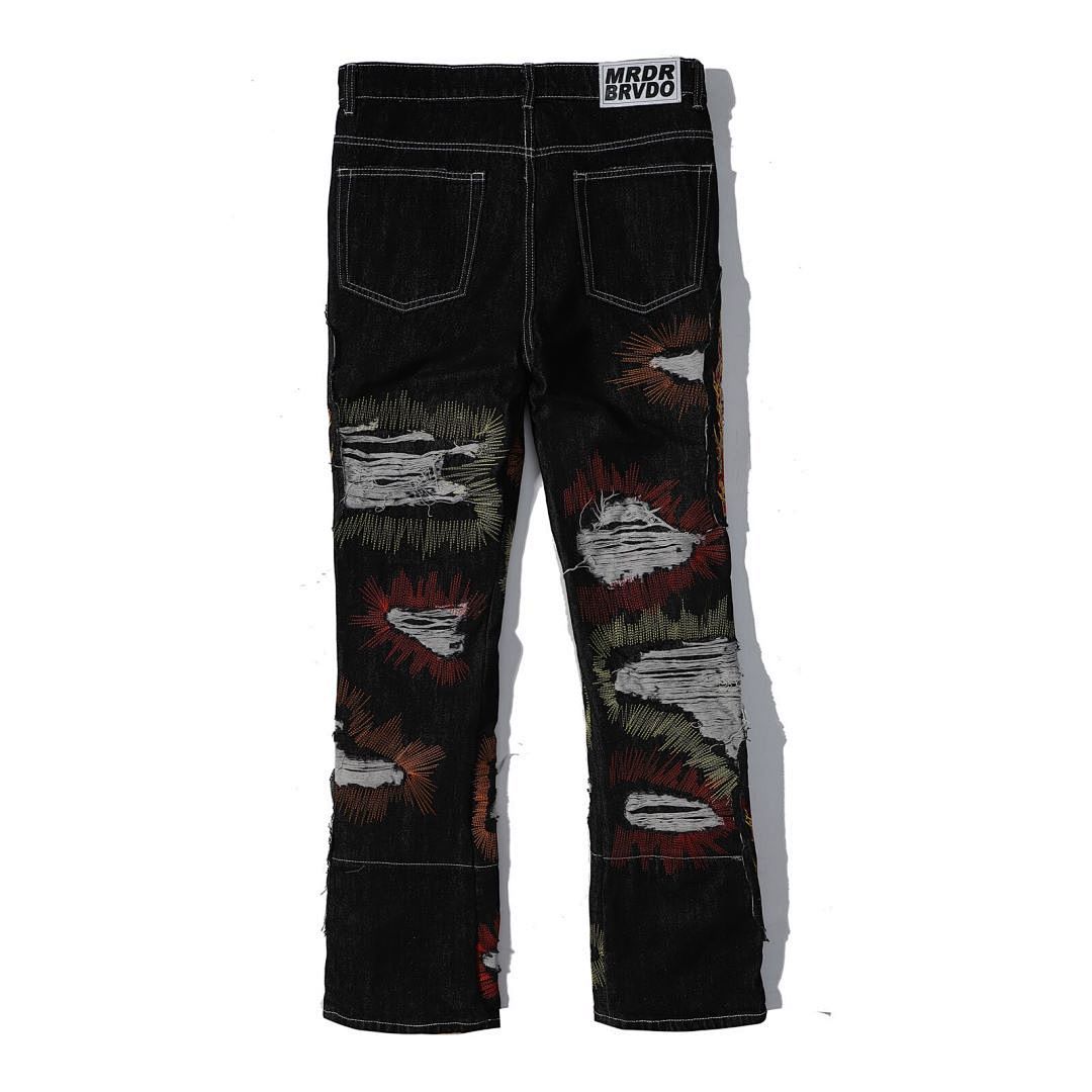 Who Decides War Flame Glass Denim Jeans (Light Vintage Wash)