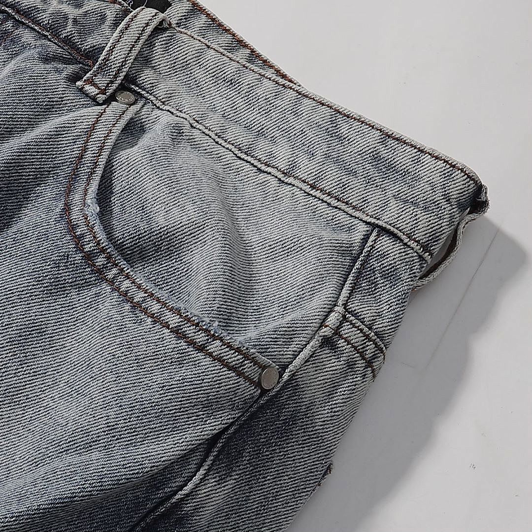 Who Decides War Flame Glass Denim Jeans (Light Vintage Wash)