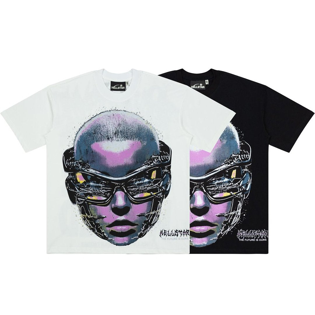 Hellstar Cyber Portrait Oversized Graphic T-Shirt