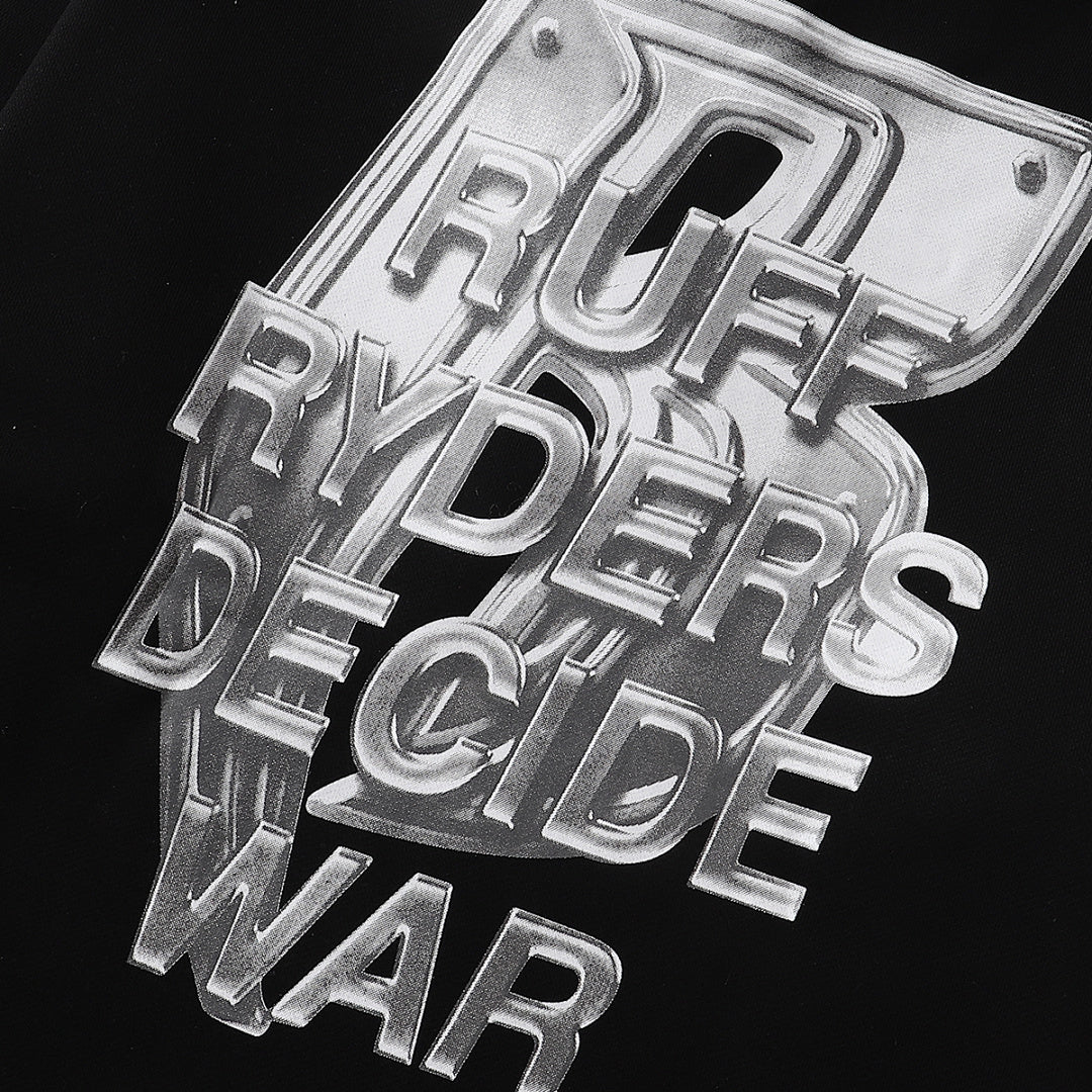 Who Decides War Blue Stained Glass Hooded Pullover (Black)