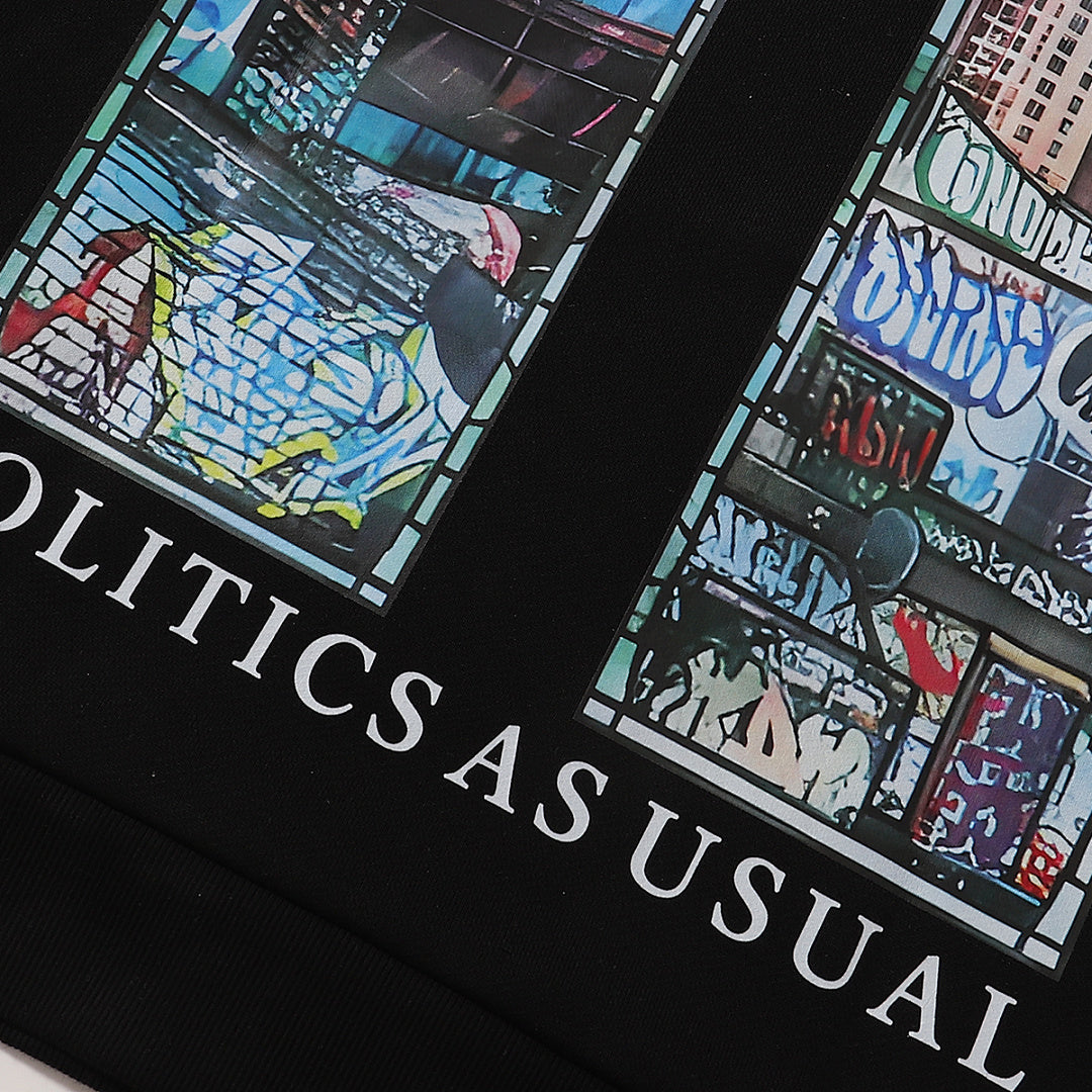 Who Decides War Stained Glass Hooded Pullover (Black)