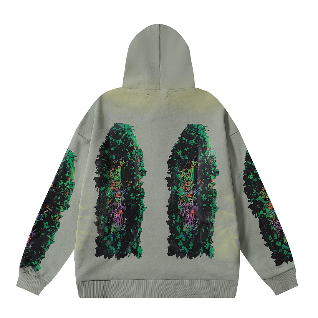 Who Decides War Botanical Glass Hooded Pullover (Sage / Forest Green)