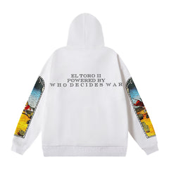 Who Decides War Stained Glass Hooded Pullover (White)